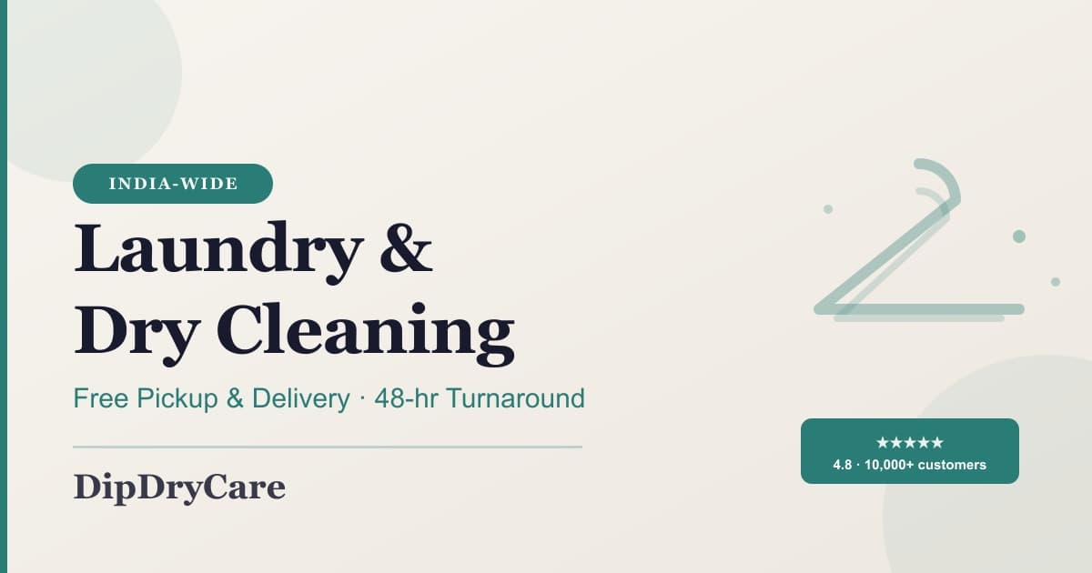 DipDryCare dry cleaning pickup service in Jhilmil Colony — free doorstep collection